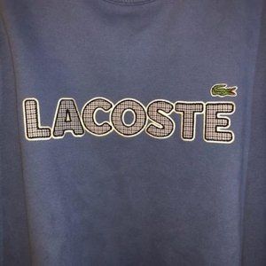 LACOSTE plaid logo men's crewneck sweatshirt